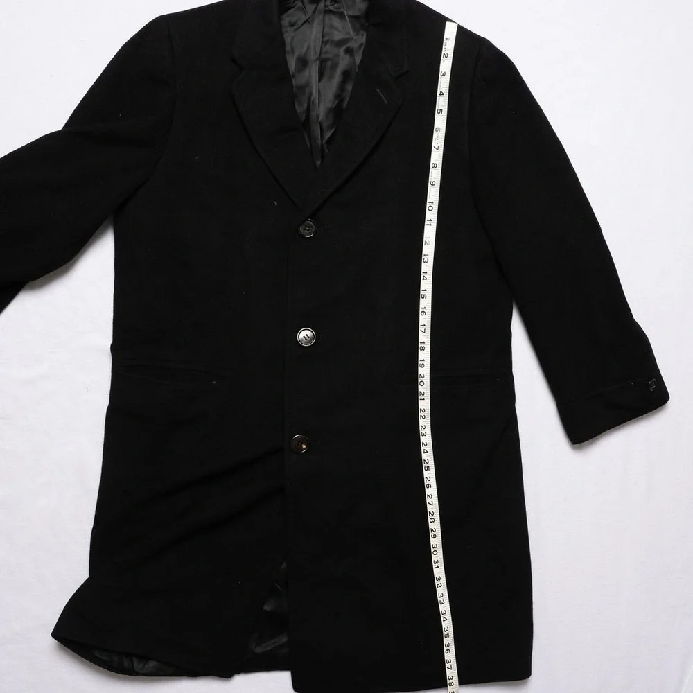 VTG‎ Frankenberger’s Charleston 100% Cashmere Men’s Large 3-Button Black Coat